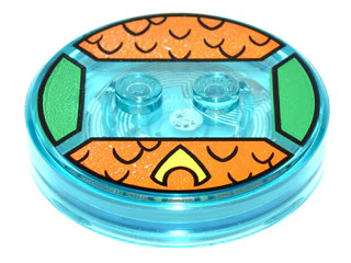Dimensions Toy Tag  -- Aquaman  - with Orange Scales and Yellow Symbol Pattern