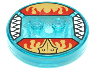Dimensions Toy Tag  -- Eris  - with Gold Chima Eagle Symbol and Red Fire Pattern