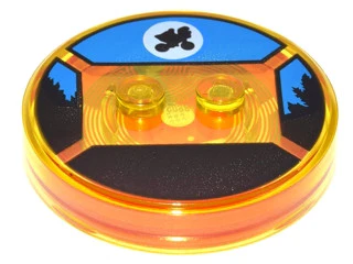 Dimensions Toy Tag  -- E. T.  - with Bicycle Silhouette over Moon in Blue Sky Pattern