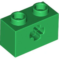 Brick, Technic, 1 x 2 with Axle Hole - Image 2