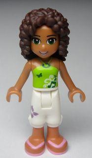 Andrea, White Cropped Trousers, Lime Halter Neck Top