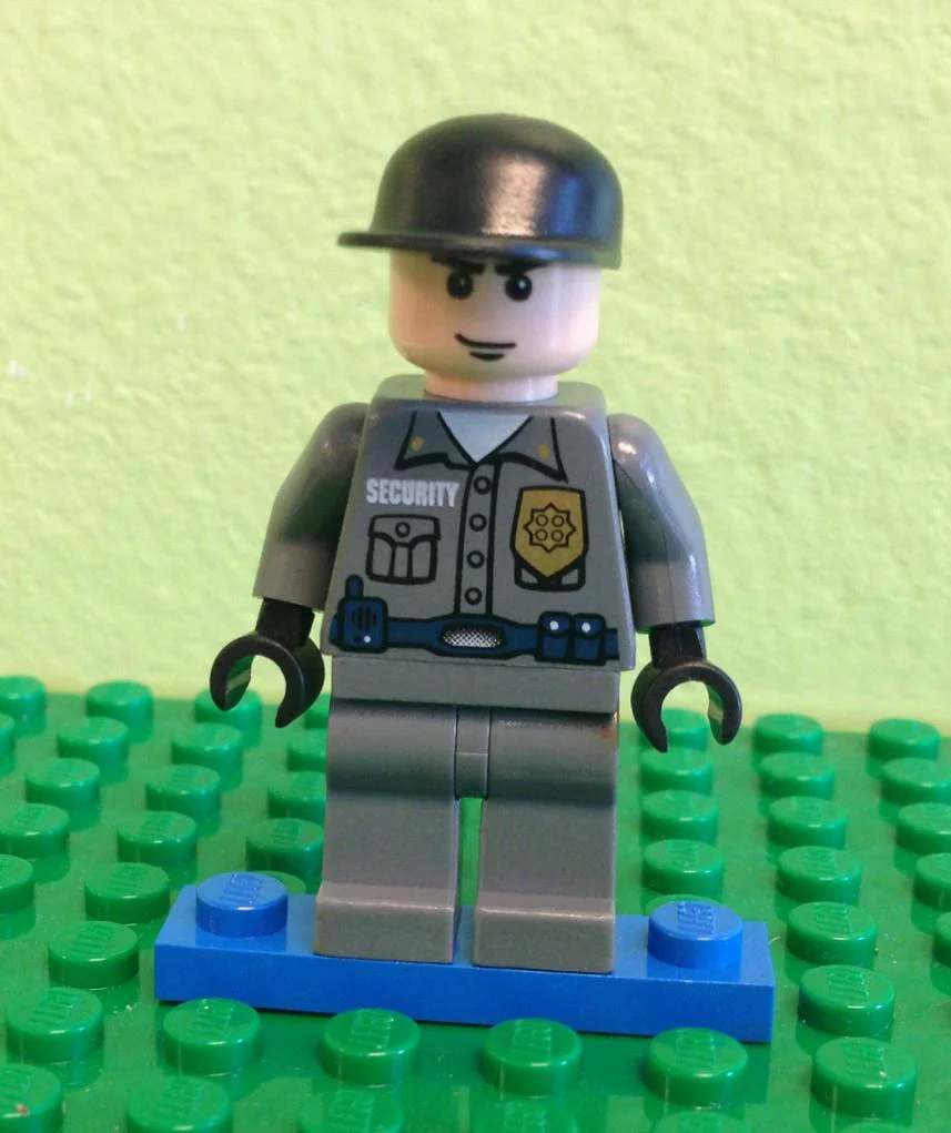 Arkham Asylum Guard, Light Flesh Head, Black Cap