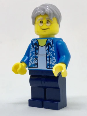 Beachgoer - Gray Male Hair, Glasses and Hawaiian Shirt