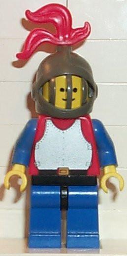 Breastplate - Red with Blue Arms, Blue Legs with Black Hips, Dark Gray Grille Helmet, Red Plume