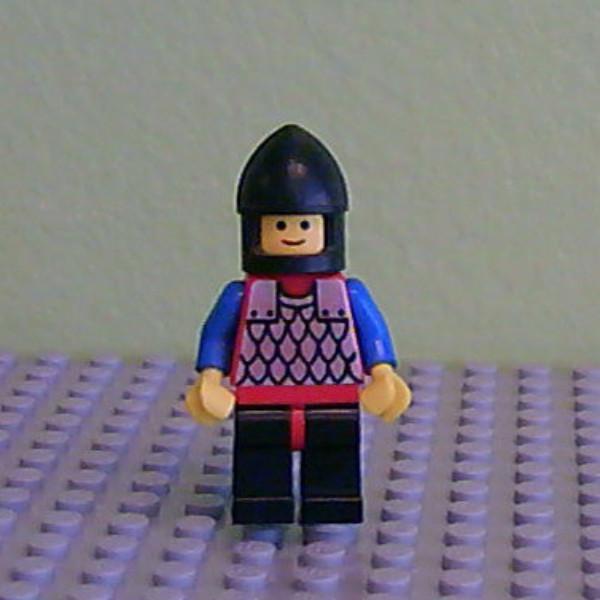 Scale Mail - Red with Blue Arms, Black Legs with Red Hips, Black Chin-Guard