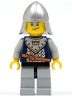 Fantasy Era - Crown Knight Scale Mail with Crown, Helmet with Neck Protector, Crooked Smile