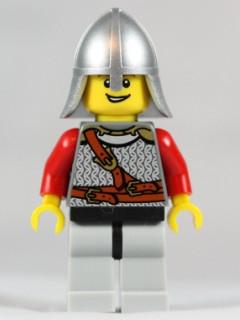 Kingdoms - Lion Knight Scale Mail with Chest Strap and Belt, Helmet with Neck Protector, Open Grin
