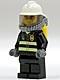 Fire - Reflective Stripes, Black Legs, White Fire Helmet, Breathing Neck Gear with Airtanks, Orange Glasses