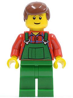 Overalls Farmer Green, Reddish Brown Male Hair