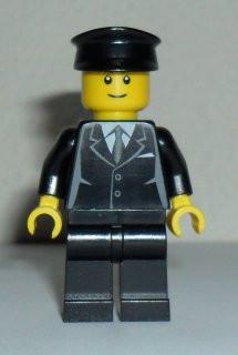 Suit Black, Black Police Hat, Male Thin Grin, Black Eyebrows, Thin Grin