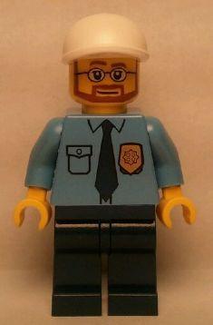 Police - City Shirt with Dark Blue Tie and Gold Badge, Dark Blue Legs, White Short Bill Cap