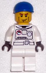 Spacesuit, White Legs, Blue Short Bill Cap, Brown Eyebrows