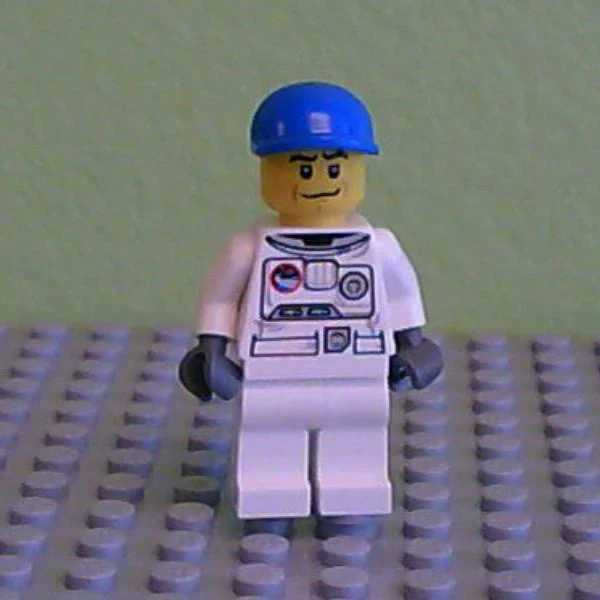 Spacesuit, White Legs, Blue Short Bill Cap, Black Eyebrows