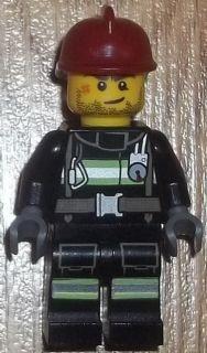 Fire - Reflective Stripes with Utility Belt, Dark Red Fire Helmet, Crooked Smile and Scar