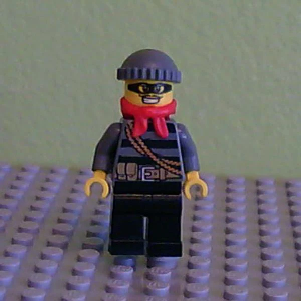 Police - City Burglar, Dark Bluish Gray Knit Cap, Red Bandana, Mask