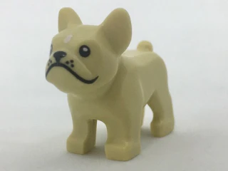 Dog, Bulldog with Black Eyes, Nose, Mouth and Whiskers and White Spot on Forehead Pattern