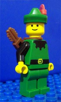 Forestman - Black, Green Hat, Red Feather, Quiver