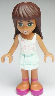 Sarah, Light Aqua Layered Skirt, White Top