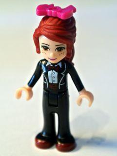 Mia, Black Trousers, Black Formal Jacket with Bow Tie