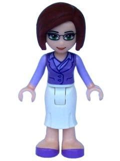 Ms. Stevens, White Long Skirt, Medium Lavender Vest