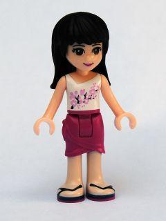 Maya, Magenta Wrap Skirt, White Top