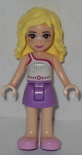 Naya, Medium Lavender Skirt, White Top with Star Belt
