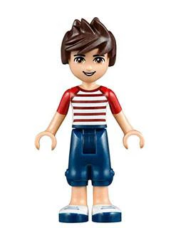 Noah, Dark Blue Cropped Trousers, Red and White Striped Top