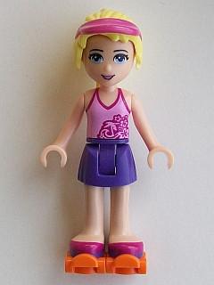Stephanie, Dark Purple Skirt, Bright Pink Top, Orange Roller Skates