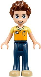 Daniel, Dark Blue Trousers, Orange and Bright Light Yellow Polo Shirt