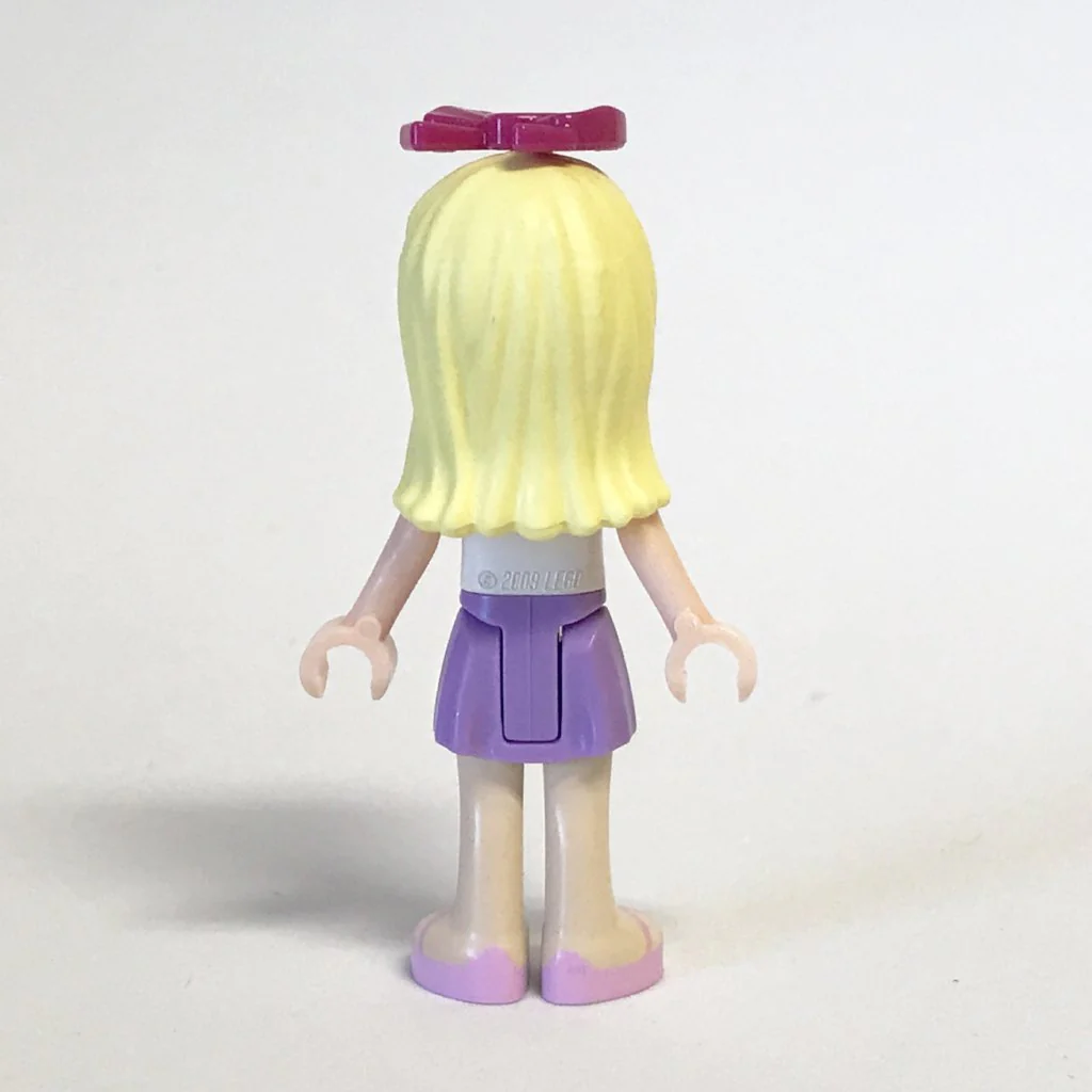 Stephanie, Medium Lavender Skirt, White Top with Stars, Magenta Bow - Image 2