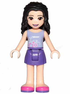 Emma, Dark Purple Skirt, Lavender Top with Flowers