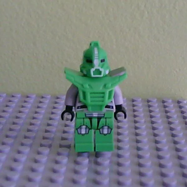 Bright Green Robot Sidekick with Armor
