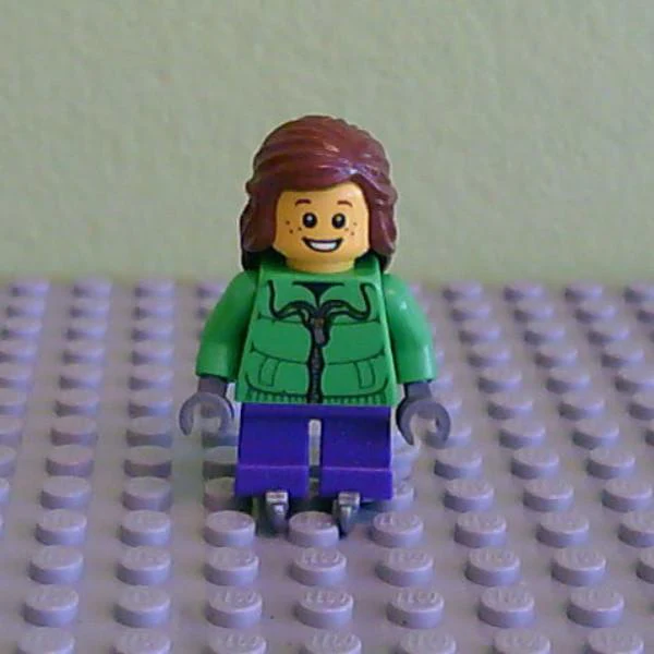 Winter Jacket Zipper, Dark Purple Short Legs, Reddish Brown Hair, Ice Skates (60063)