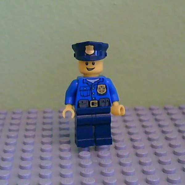 Police - Gold Badge, Police Hat, Open Grin