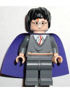 Harry Potter, Gryffindor Stripe Torso, Dark Bluish Gray Legs, Violet Cape