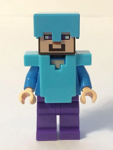Steve with Medium Azure Helmet and Armor - purple pants