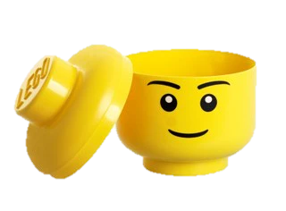 Boy Minifig Head Storage Container, Small