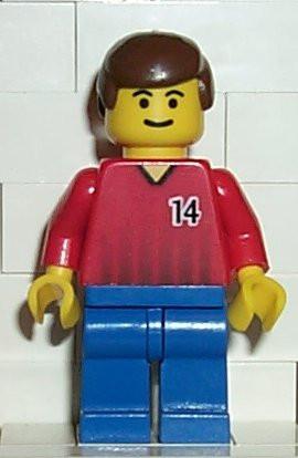 Soccer Player Red/Blue Team with shirt #14