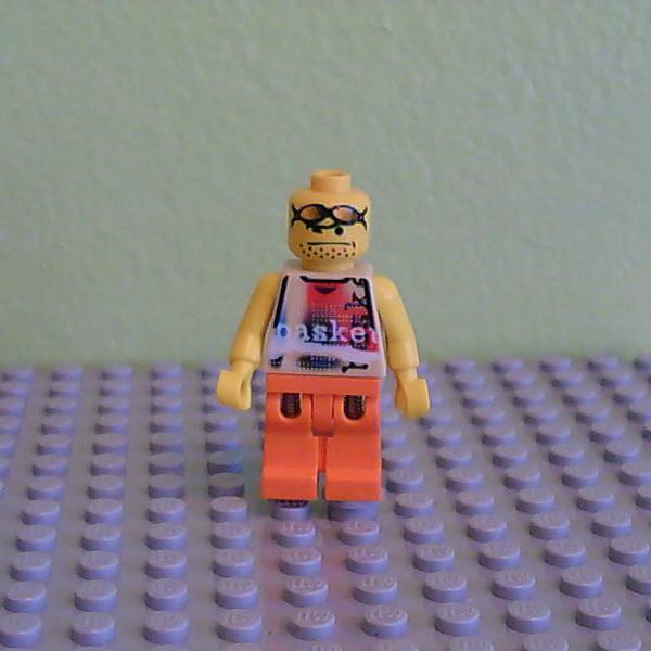 Basketball Street Player, Tan Torso and Orange Legs