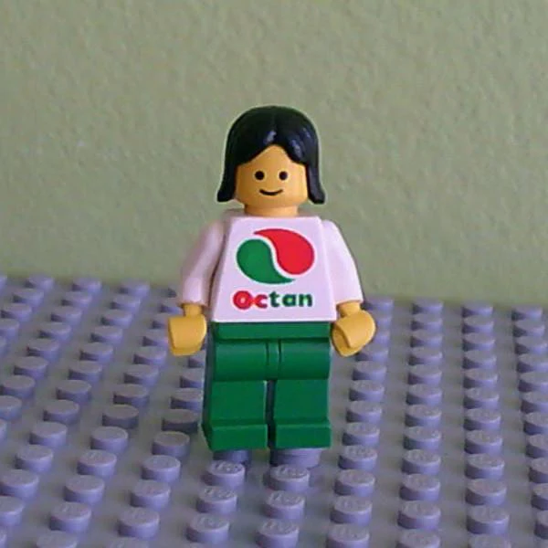 Octan - White Logo, Green Legs, Black Female Hair