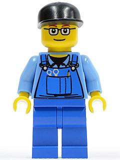 Overalls with Tools in Pocket Blue, Black Cap, Glasses (7747)