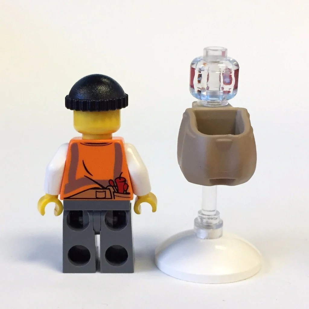 Police - City Bandit Male with Orange Vest, Black Knit Cap, Moustache Curly Long (60139) - Image 3