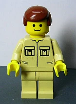 Shirt with 2 Pockets No Collar, Tan Legs, Reddish Brown Male Hair