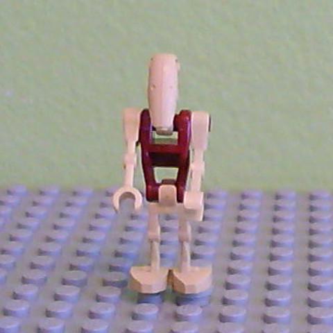Battle Droid Security with Straight Arm and Dark Red Torso