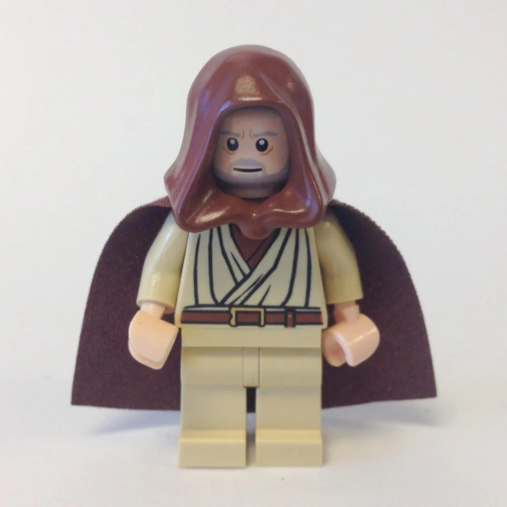Obi-Wan Kenobi (Old, Light Flesh with Hood and Cape, with Pupils)