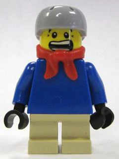 Plain Blue Torso with Blue Arms, Tan Short Legs, Light Bluish Gray Helmet, Bandana (10199)