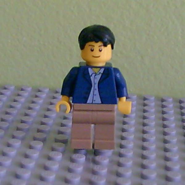 Dark Blue Jacket, Light Blue Shirt, Dark Tan Legs, Black Male Hair (31012)